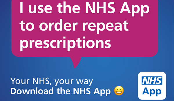 Download NHS App to order repeat prescriptions
